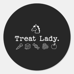 Funny Horse Treat Lady - Horse Mum Equestrian Hors Classic Round Sticker