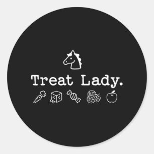 Funny Horse Treat Lady - Horse Mum Equestrian Hors Classic Round Sticker