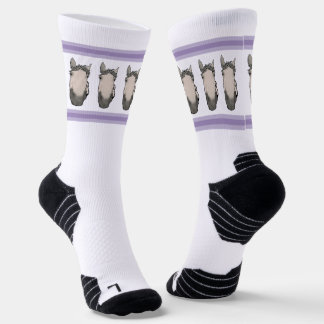 Funny Horse Whimsical Equestrian Horse Lover  Socks