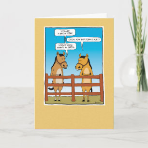 Funny Horse With Pulled Groin Birthday Card