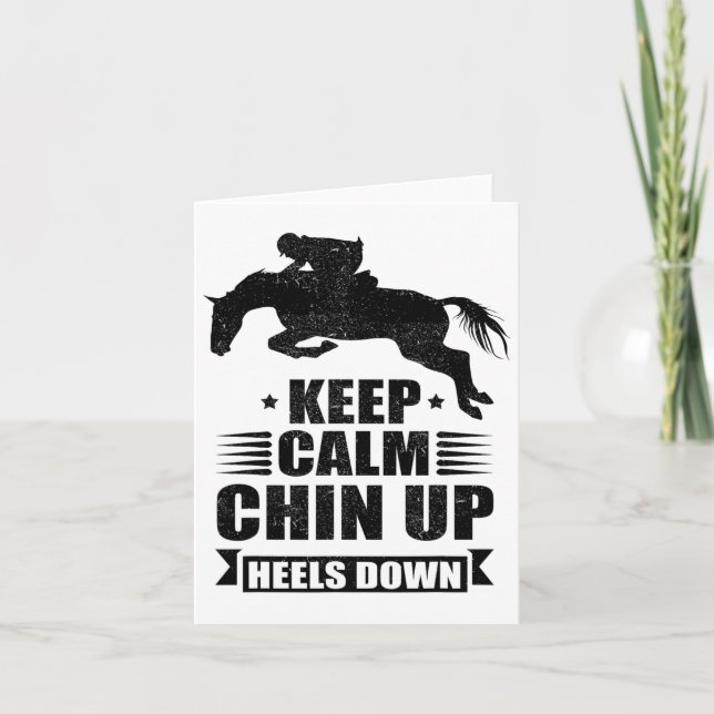 Funny Horseback Riding Gift Girls Cool Chin Up Hee Card (Front)