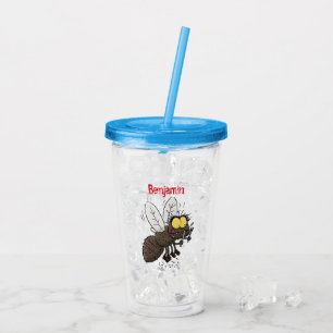 Funny horsefly insect cartoon acrylic tumbler