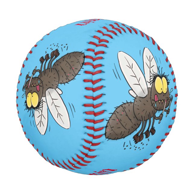 Funny horsefly insect cartoon baseball (Angled)