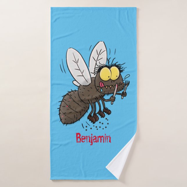 Funny horsefly insect cartoon bath towel set (Bath Towel)