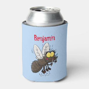 Funny horsefly insect cartoon can cooler