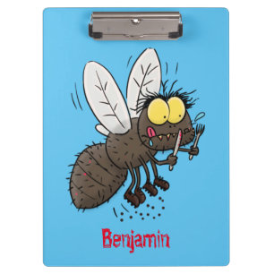Funny horsefly insect cartoon clipboard