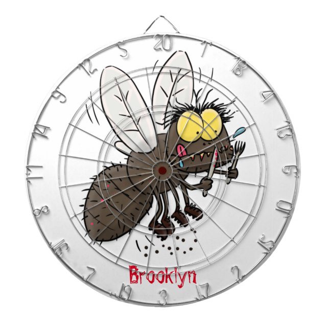 Funny horsefly insect cartoon dartboard (Front)