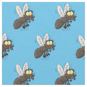Funny horsefly insect cartoon fabric