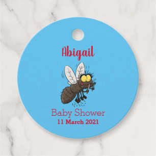 Funny horsefly insect cartoon favour tags