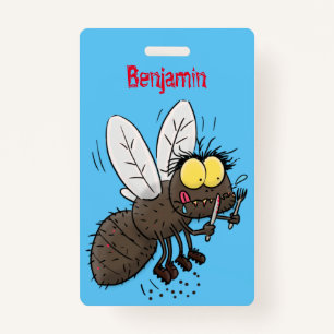 Funny horsefly insect cartoon ID badge