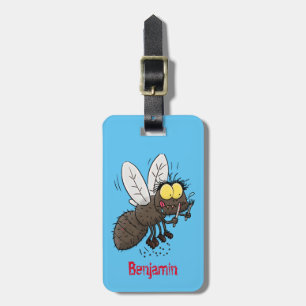 Funny horsefly insect cartoon luggage tag