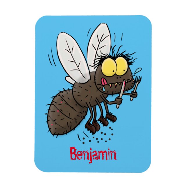 Funny horsefly insect cartoon magnet (Vertical)