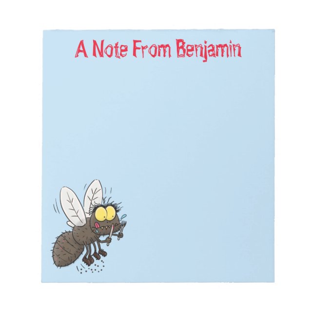 Funny horsefly insect cartoon notepad (Front)