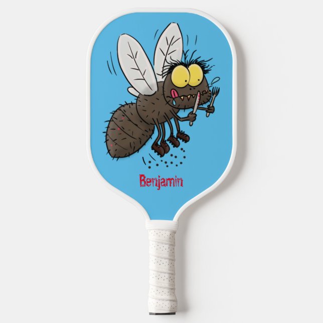 Funny horsefly insect cartoon  pickleball paddle (Front)