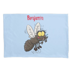 Funny horsefly insect cartoon pillowcase