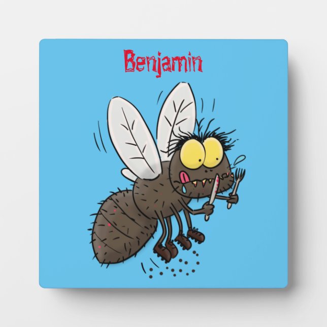 Funny horsefly insect cartoon plaque (Front)