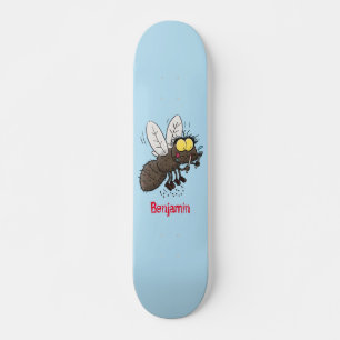 Funny horsefly insect cartoon skateboard