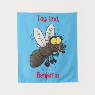 Funny horsefly insect cartoon  tapestry