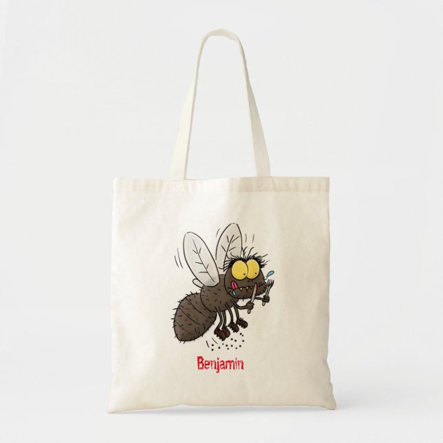 Funny horsefly insect cartoon tote bag (Front)
