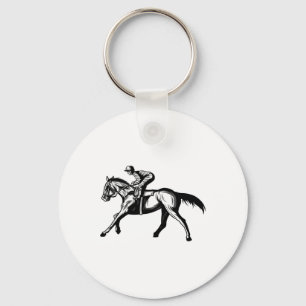 Funny Horseracing Jockey Rider Horseback Riding Lo Key Ring