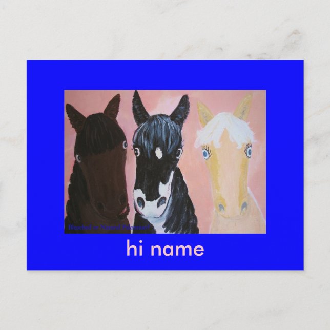 Funny horses cards Customise (Front)