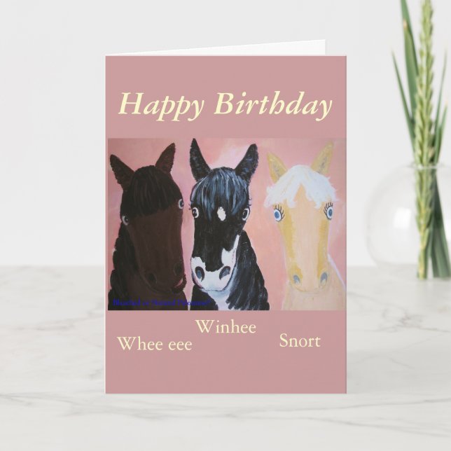 Funny horses cards Customise (Front)