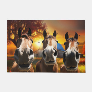 Funny Horses Doormat