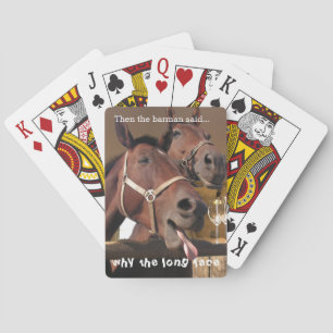 Funny Horses Long Face Animal Caption Playing Cards