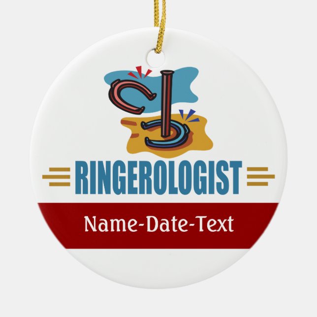 Funny Horseshoes Ceramic Ornament (Front)