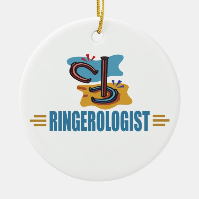 Funny Horseshoes Ceramic Tree Decoration (Front)