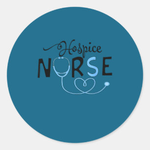 Funny hospice nurse doctor graduation medical classic round sticker
