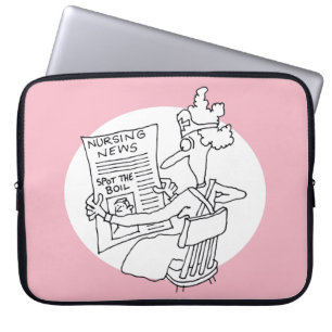Funny Hospital Nurse Reading Newspaper Competition Laptop Sleeve