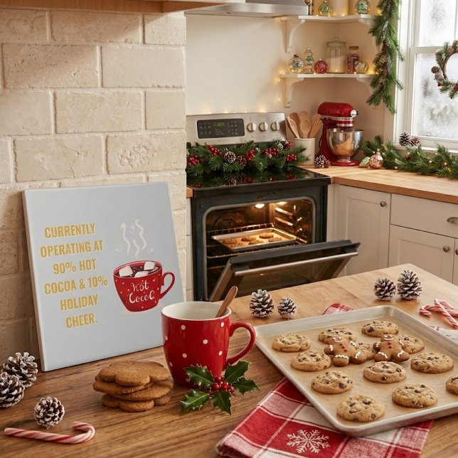 Funny Hot Cocoa & Holiday Cheer Festive Christmas  Ceramic Tile (Funny Hot Cocoa & Holiday Cheer Festive Christmas Ceramic Tile)