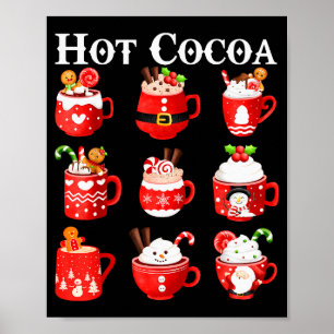 Funny Hot Cocoa Santa Elf C Merry Christmas Pajama Poster