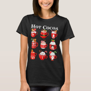 Funny Hot Cocoa Santa Elf C Merry Christmas Pajama T-Shirt