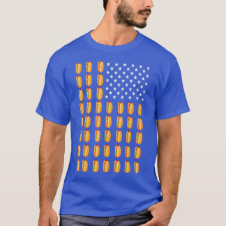 Funny Hot Dog American Flag Frankfurter Men T-Shirt