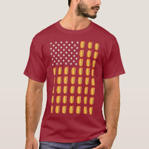 Funny Hot Dog American Flag Frankfurter Men T-Shirt