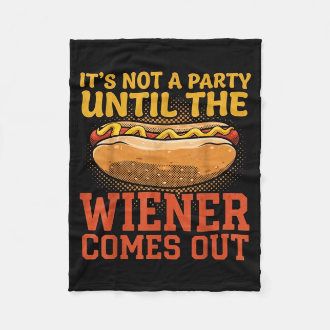 Funny Hot Dog Design For Men Women Hotdog Stand Ga Fleece Blanket (Front)
