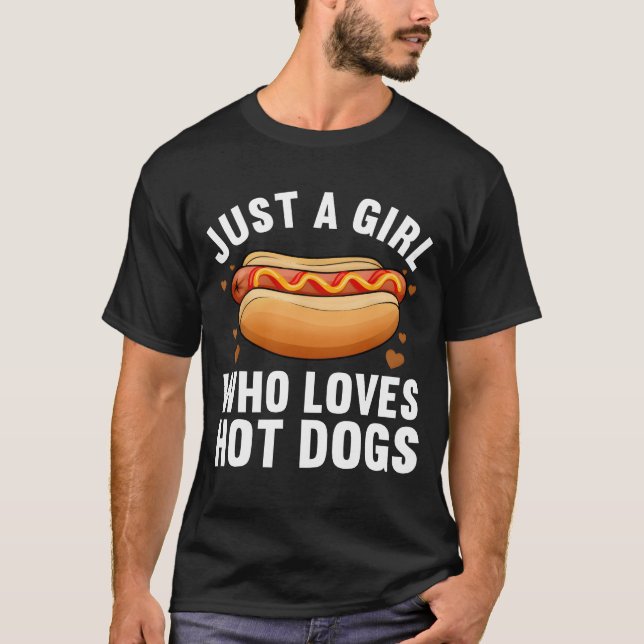 Funny Hot Dog Design Girls Food Hotdog Lovers boy T-Shirt (Front)