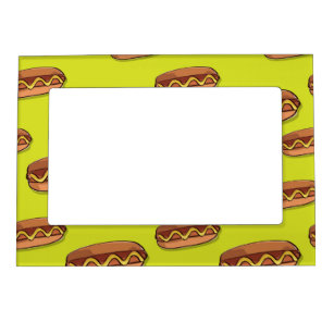 Funny Hot Dog Food Design Magnetic Picture Frame