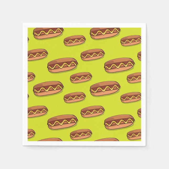 Funny Hot Dog Food Design Napkin (Front)