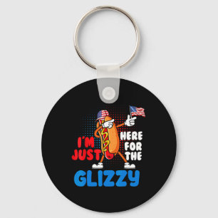Funny Hot Dog I'm Just Here For The Glizzy 4th Of Key Ring
