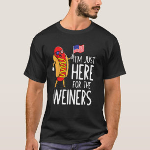 Funny Hot Dog I'm Just Here For The Wieners Sausag T-Shirt