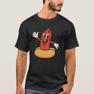 Funny Hot Dog in Bun Foodie T-Shirt