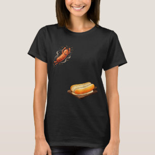 Funny Hot Dog Jumping Into Bun Sausage Bbq High T-Shirt