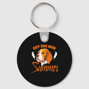 Funny hot dog mum summer vacation animal pet owner key ring