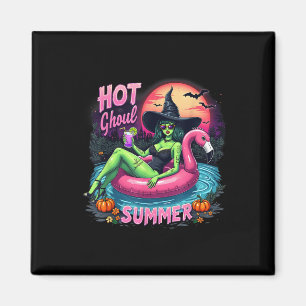 Funny Hot Ghoul Summer Summerween Vibes Skeleton I Magnet