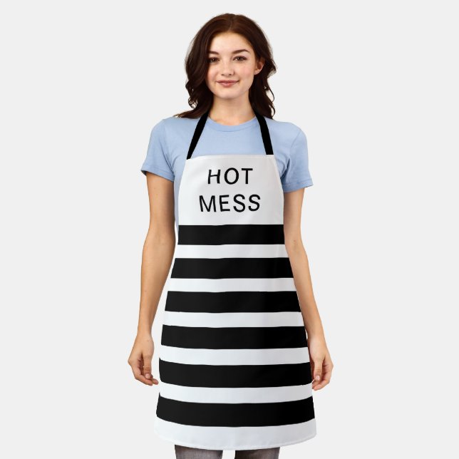 Funny hot mess apron (Worn)