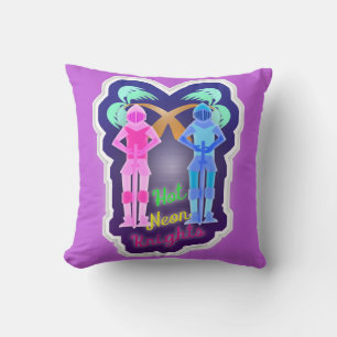 Funny Hot Neon Knights Design Cushion