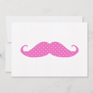 Funny Hot Pink Girly Polka Dots Moustache